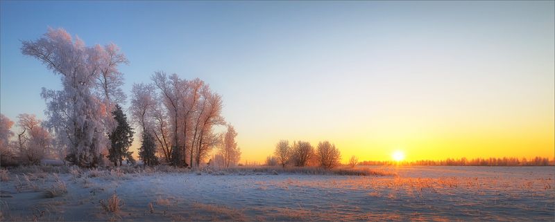 пейзаж, вечер, осень, снег, деревня, свет, цвет, александр никитинский Зимний вечер в деревне... фото превью