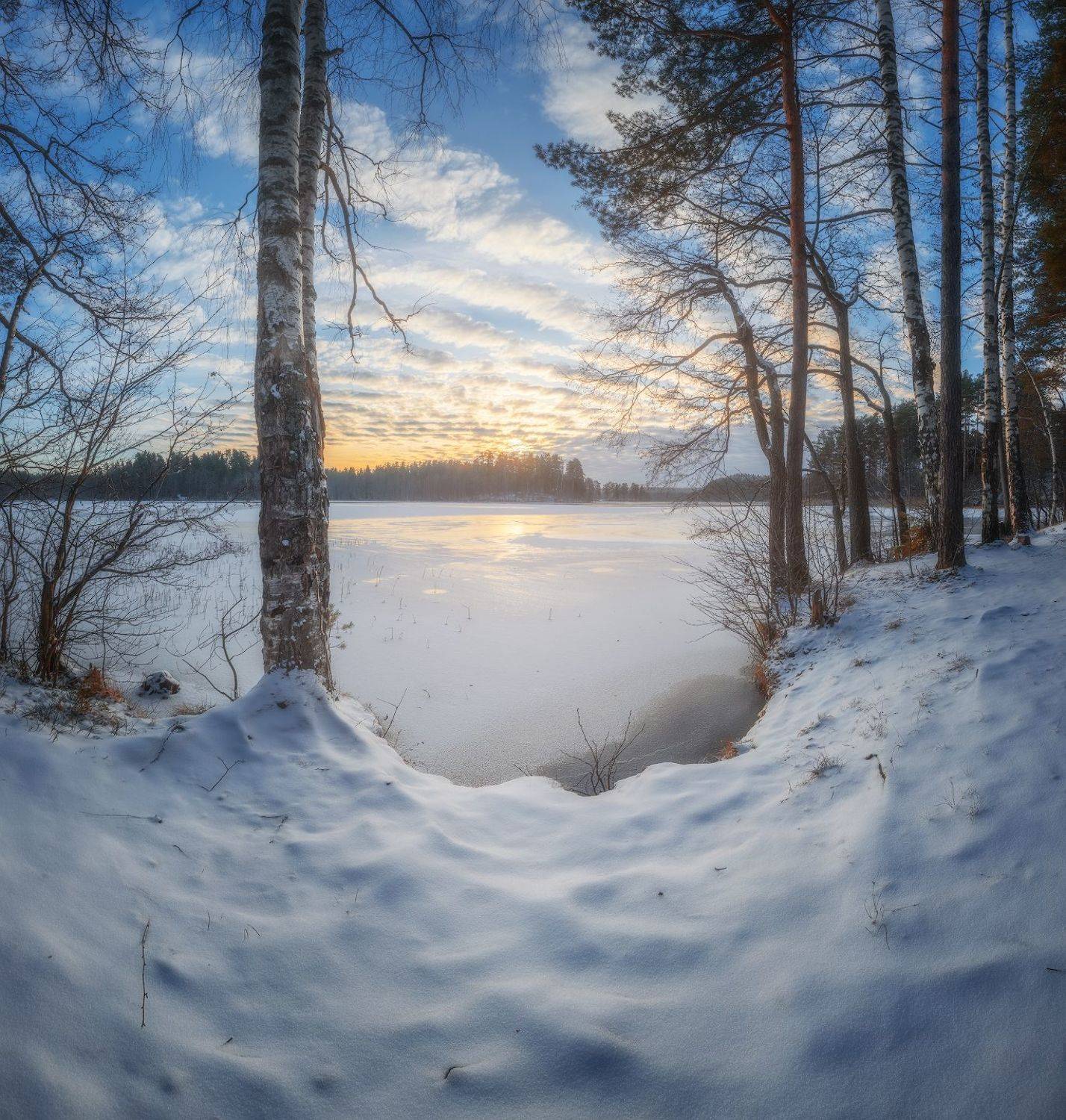 ленобласть, снег, озеро, Марголин Алексей