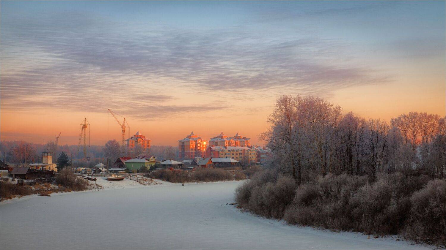 пейзаж, архитектура, осень, утро, река, свет, цвет, александр никитинский, Никитинский Александр