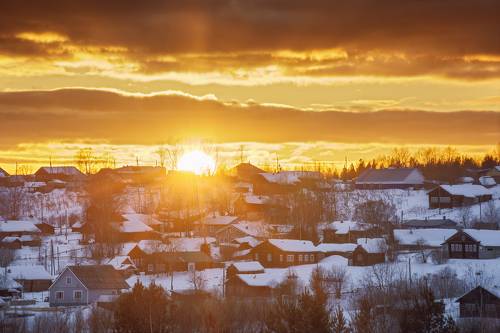 Весеннее солнце в селе