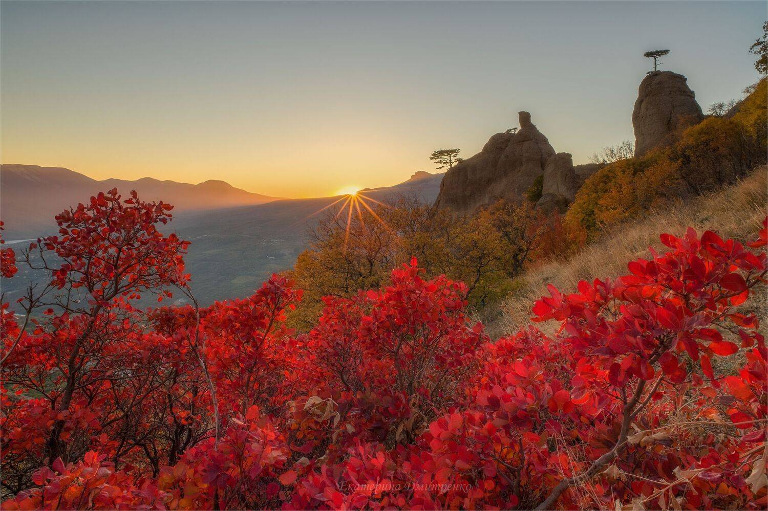 демерджи, осень, крым, горы, закат, лучистое, crimea, landscape, пейзаж, алушта, Дмитренко Екатерина
