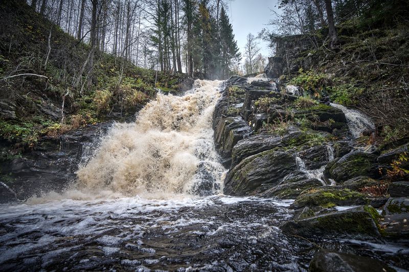 водопад, карелия, север Юканкоски фото превью