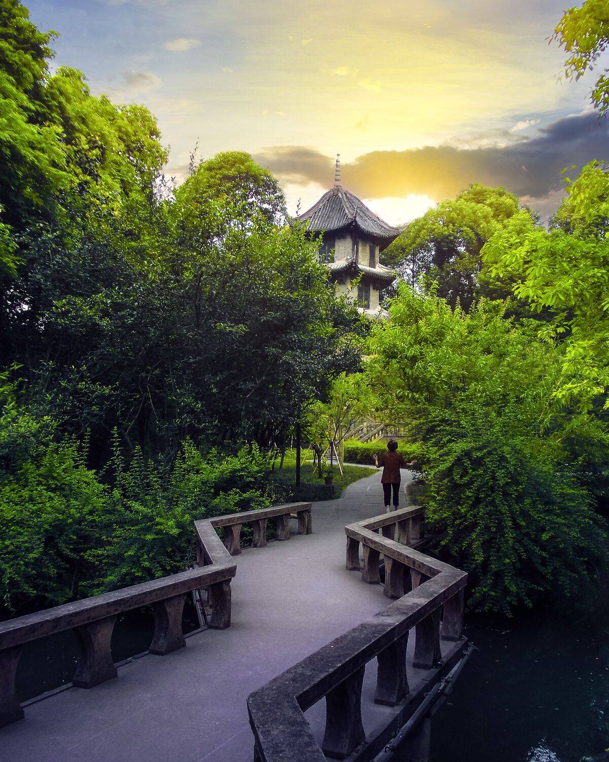 公园角落, 吴 微雨墨烟鸿