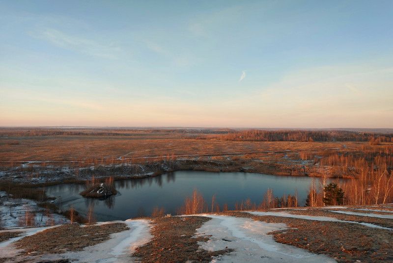 закат, просторы, природа, вечер, пейзаж Конец ноября. фото превью