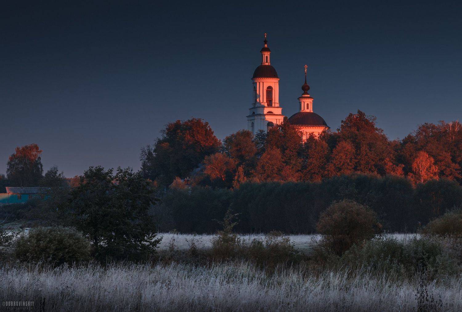 филипповское, владимирская область, храм, иней, мороз, осень, краски, Дубровинский Михаил