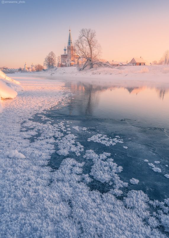 Морозное утро на Тезе