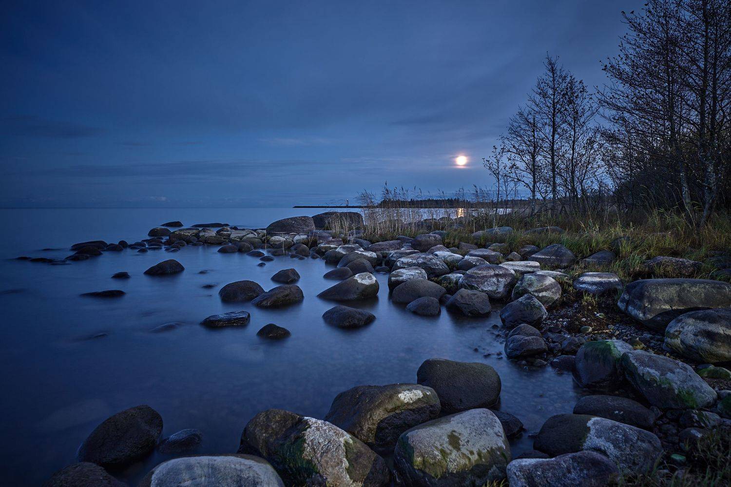 озеро, Ладога, Карелия, луна, Леденёв Сергей