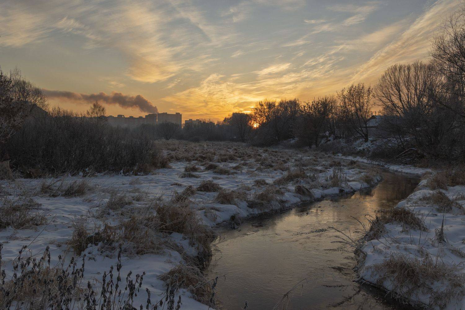 Яуза, Тайнинское, рассвет, Илья Пономарев