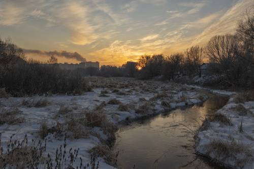 Яуза в Тайнинском. Рассвет