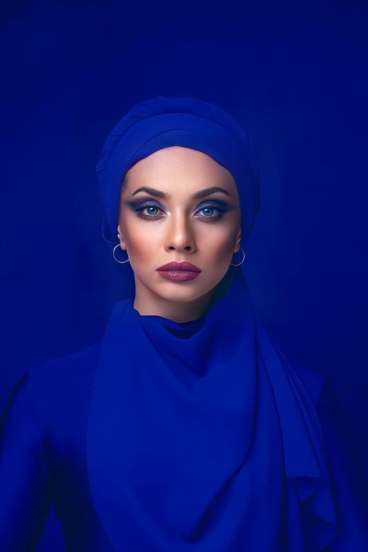 модель, девушка, girl, female, woman, portrait, портрет Blue color фото превью