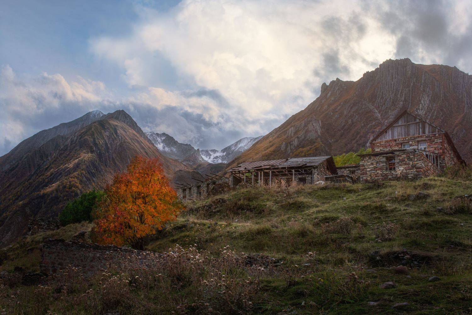 landscapes, Georgia, nature, autumn, Helen Vasilieva
