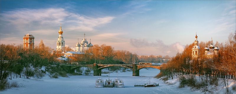 пейзаж, архитектура, город, вологда, храм, река, зима, панорама, свет, цвет, александр никитинский Вологда... фото превью