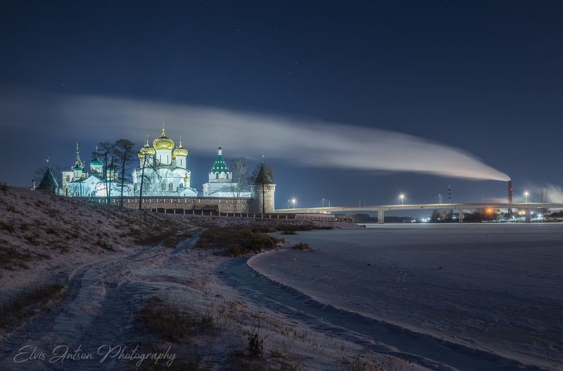 кострома, монастырь, пейзаж, ночь, зима Монастырь фото превью