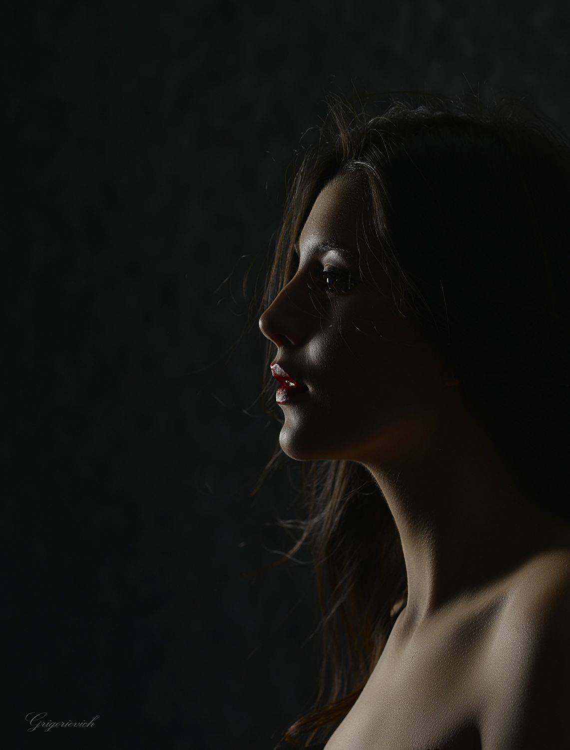 девушка., портрет., красота., глаза., тень, Урасов Олег