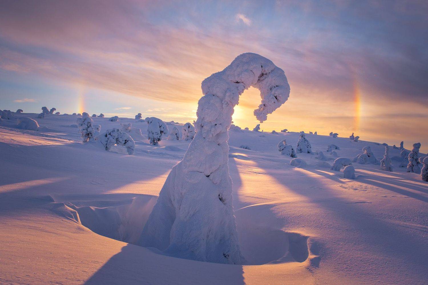 заполярье, кольский, зимний пейзаж, солнце, гало., Леонтьев Константин