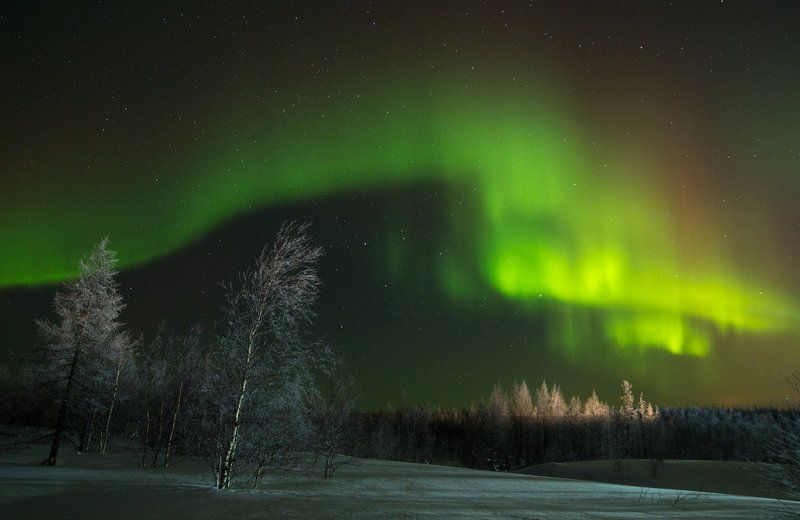 Aurora borealis, Ночь, Северное сияние, Сияние, Тундра, Уренгой, Ямал, Янао Танец ночных огней фото превью