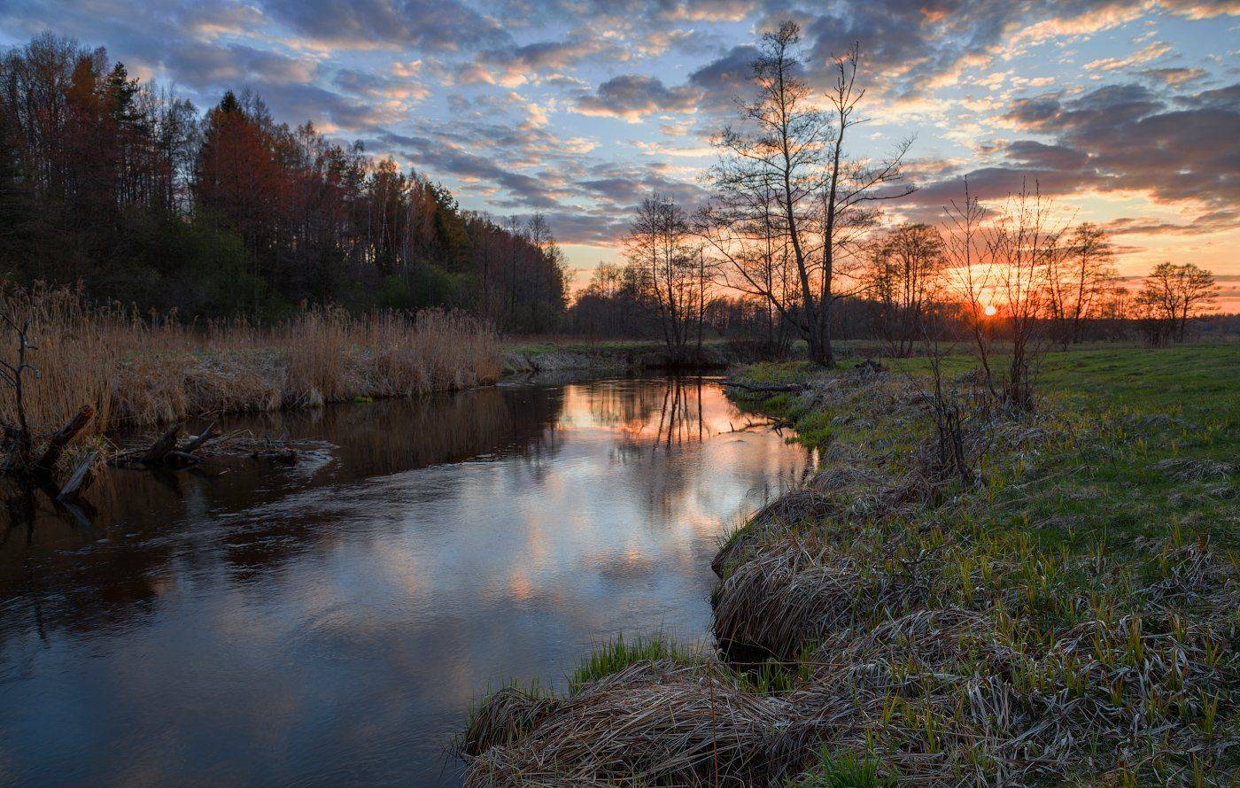 Весна, Закат, Река Уша, Михаил Кушнер