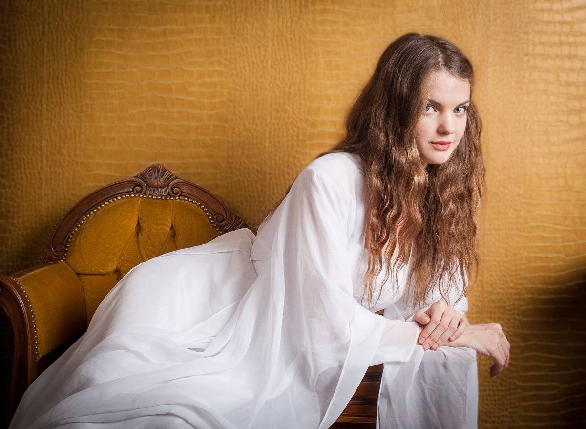 девушка, оранжевый, портрет, Сергей Козинцев