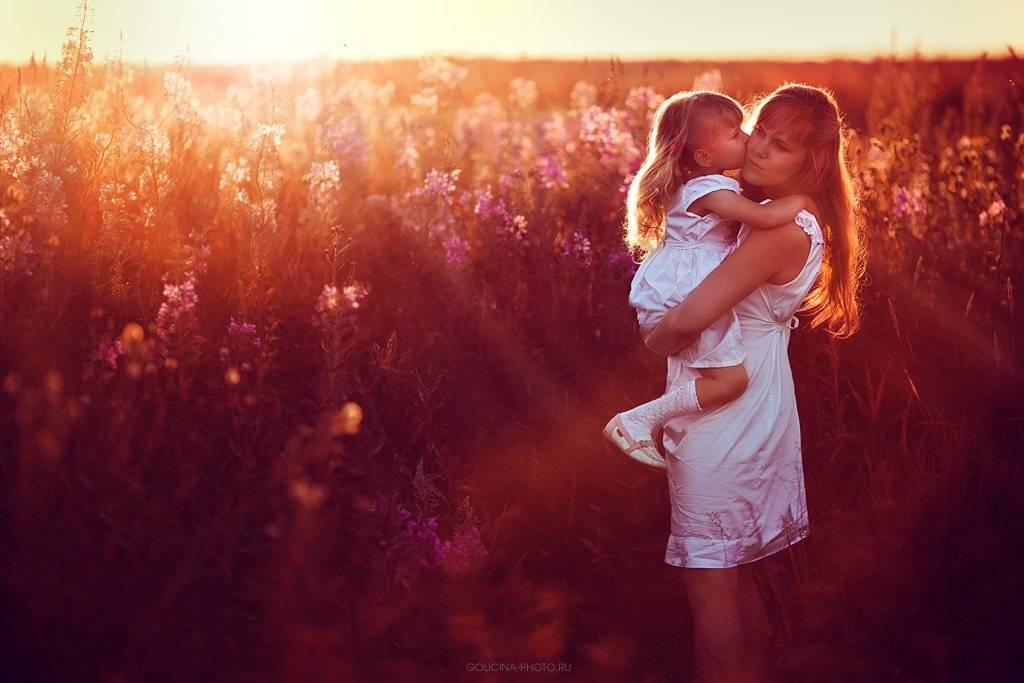Девочки, Закат, Мама, Поле, Svetlana Golicyna