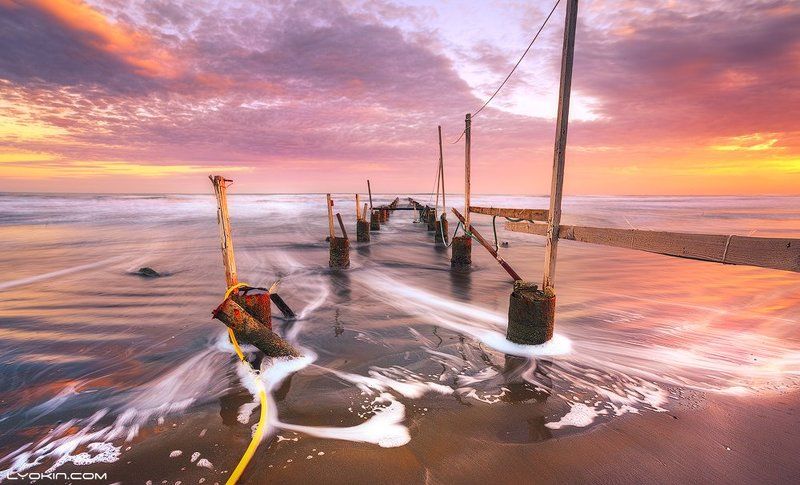 Azerbaijan, Caspian, Sea, Seascape, Азербайджан, Волны, Море Рассвет над Каспием фото превью