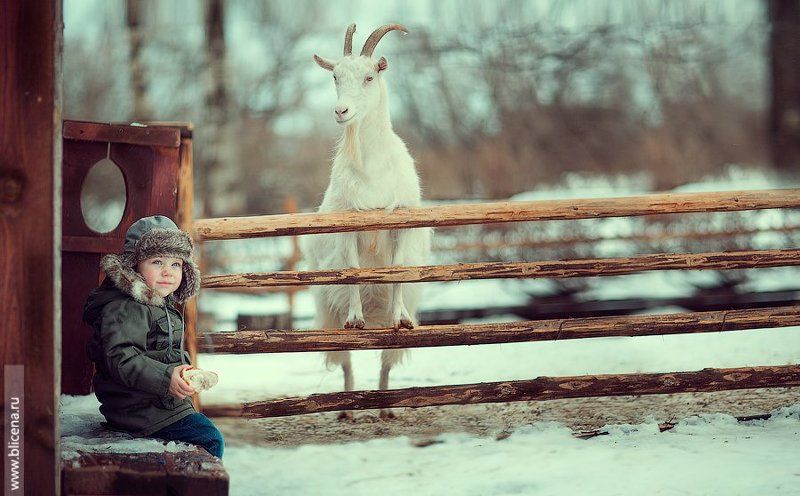 Блицена Наталья , фотографии детей с животными,  Встречаем весну. фото превью