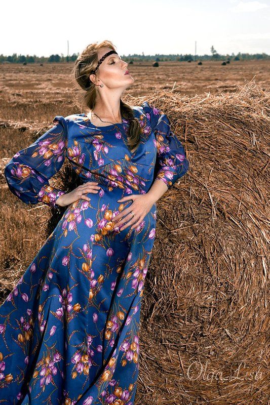 Autumn, Fashion, Field, Portrait, Pregnant, Woman Miracle фото превью