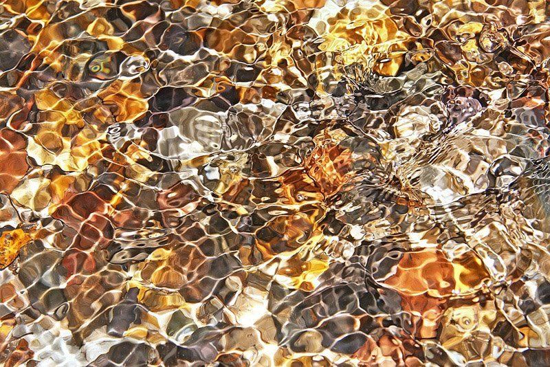 абстракция, вода, камни, природа, ручей, рябь Мозаика лесного ручья фото превью