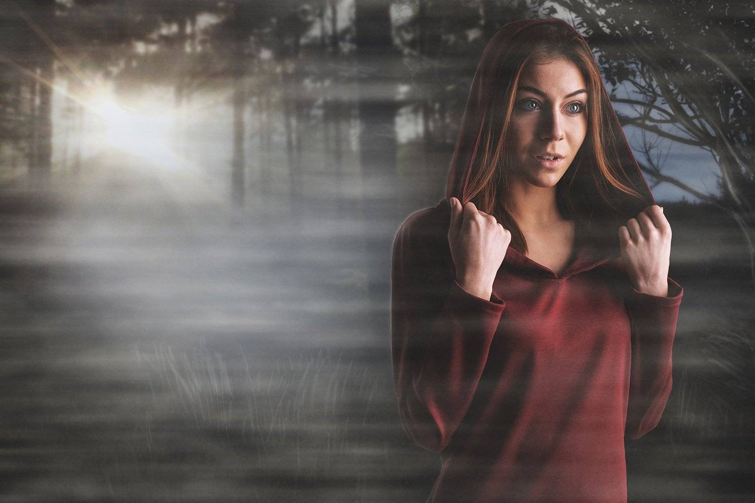 Eyes, Forest, Girl, Retouch, She, Wonder, Черлат Андрей