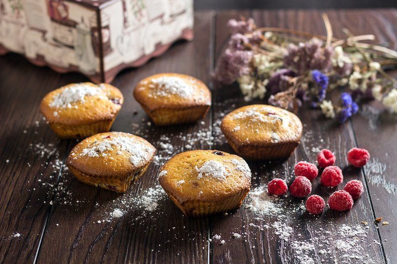 Кексы с малиной фото превью