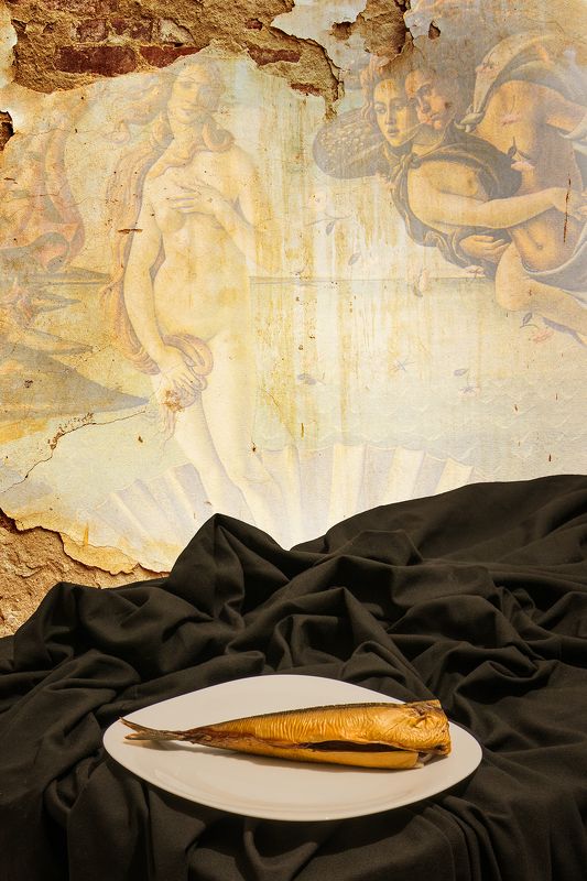 collage, color, colors, concept, conceptual, digital, digital art, editing, mackerel, photo collage, photography, still life, surreal, Во славу копченой скумбрии / In Praise of the Smoked Mackerel фото превью