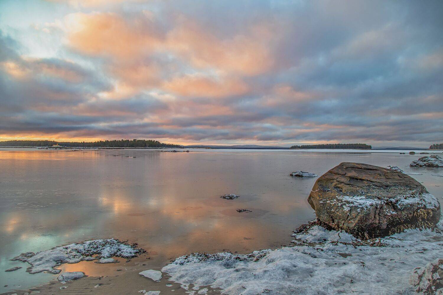 кольский п-в. ноябрь. рассвет мягко переходит в закат., Бирюков Вячеслав