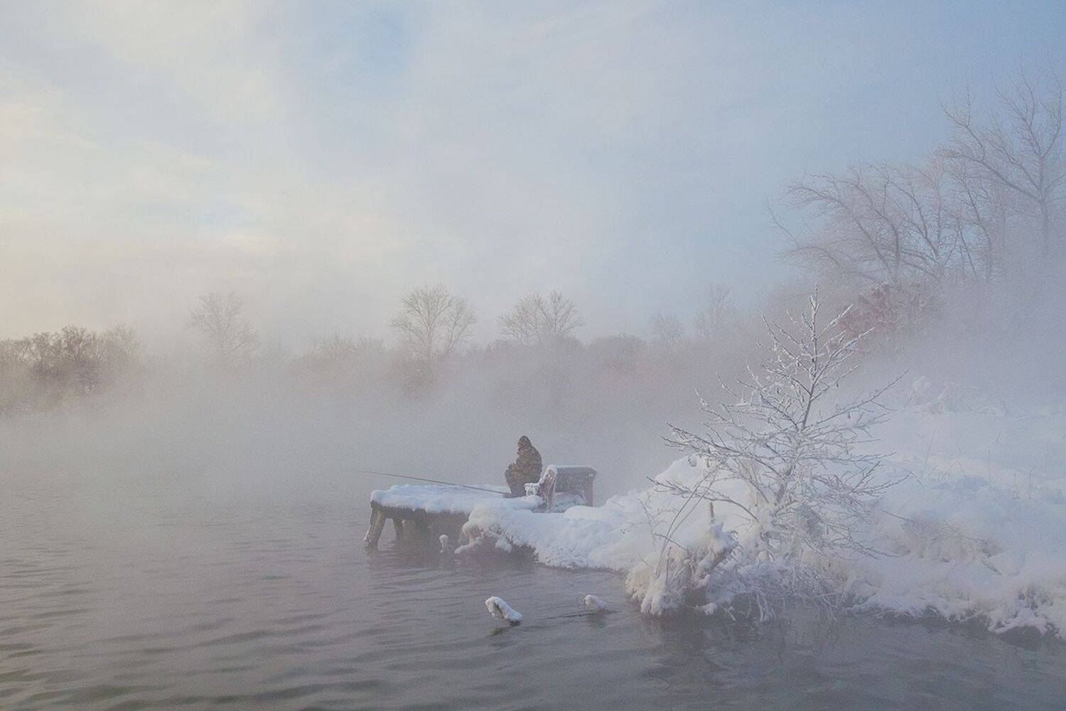 озеро горячка, зима, косая гора, Михаил Агеев
