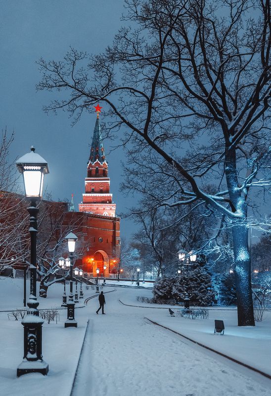 ночь, Москва, зима, winter, кремль, Новый год, new year, moscow   фото превью