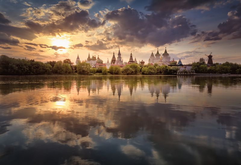 закат, москва, отражение, измайлово Закат в Измайлово фото превью