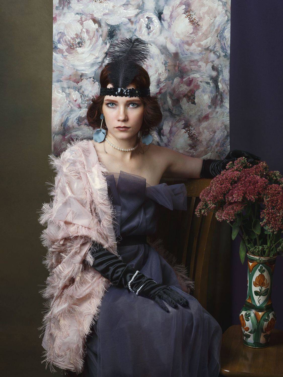 портрет , жанр, лицо, женщина, стиль гэтсби, лица35, вечеринка, праздник, гламур, печать, цвет, Ведмеденко Оксана