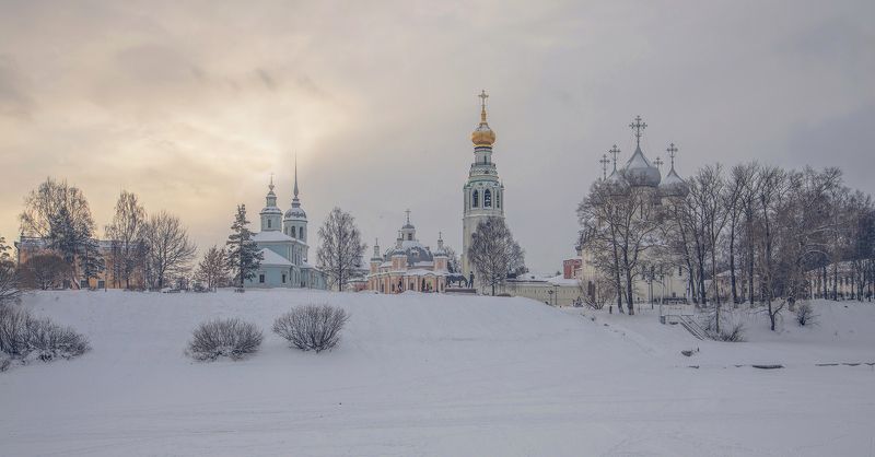 зима,вологда,вологодский кремль,река вологда Вологда фото превью