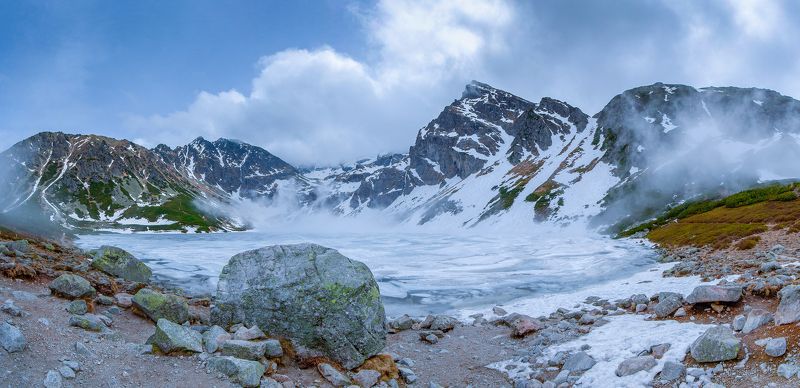 Czarny Staw pod Kościelcem Panorama, Tatra Poland фото превью