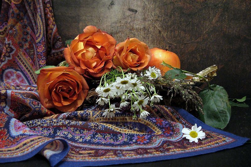 С ромашками и розами фото превью