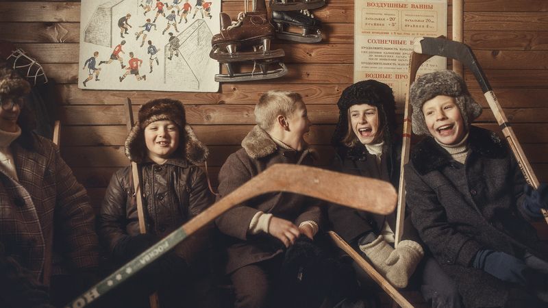 хоккей, ссср, детство, мальчишки, спорт, Дворовый хоккей фото превью