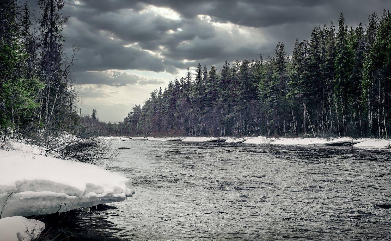 река ёна, ковдор, мурманская область, пейзаж куропта, Покровский Алексей