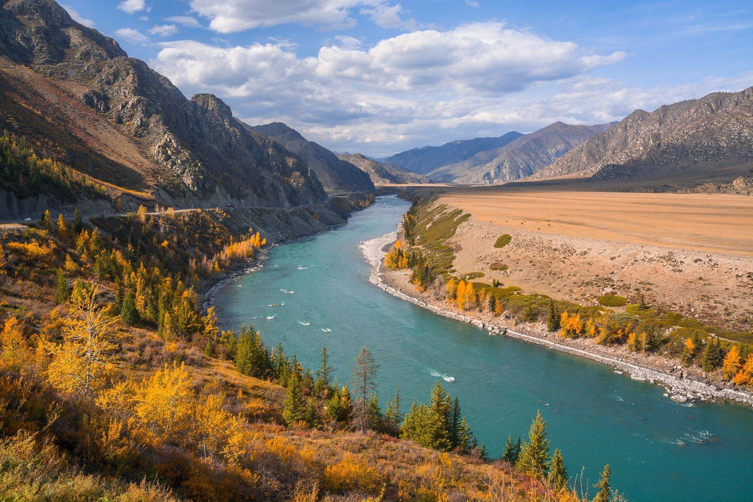 россия, горный алтай, река катунь, осень, Андрей Поляков