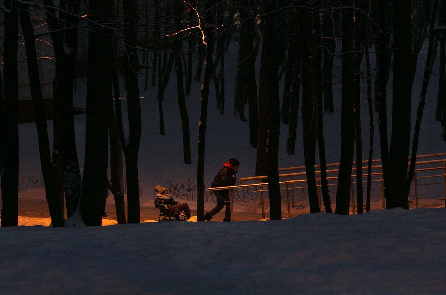 вечер, зима, городские картинки, Vera Trandina