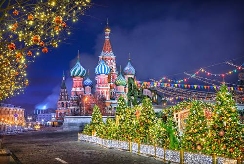 Собор Василия Блаженного в Новый год