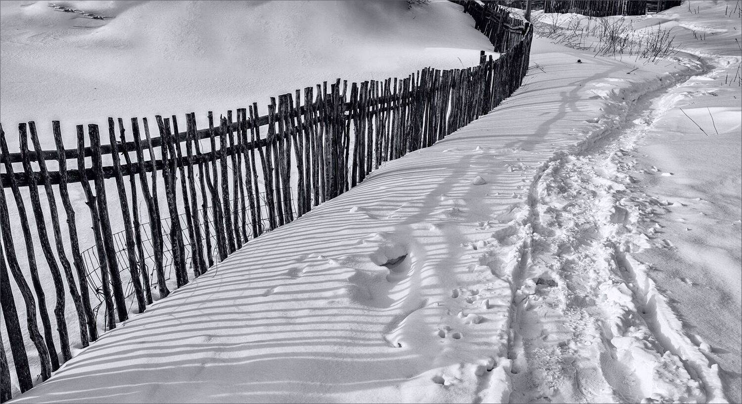 пейзаж, зима, деревня, черно-белое, александр никитинский, Никитинский Александр