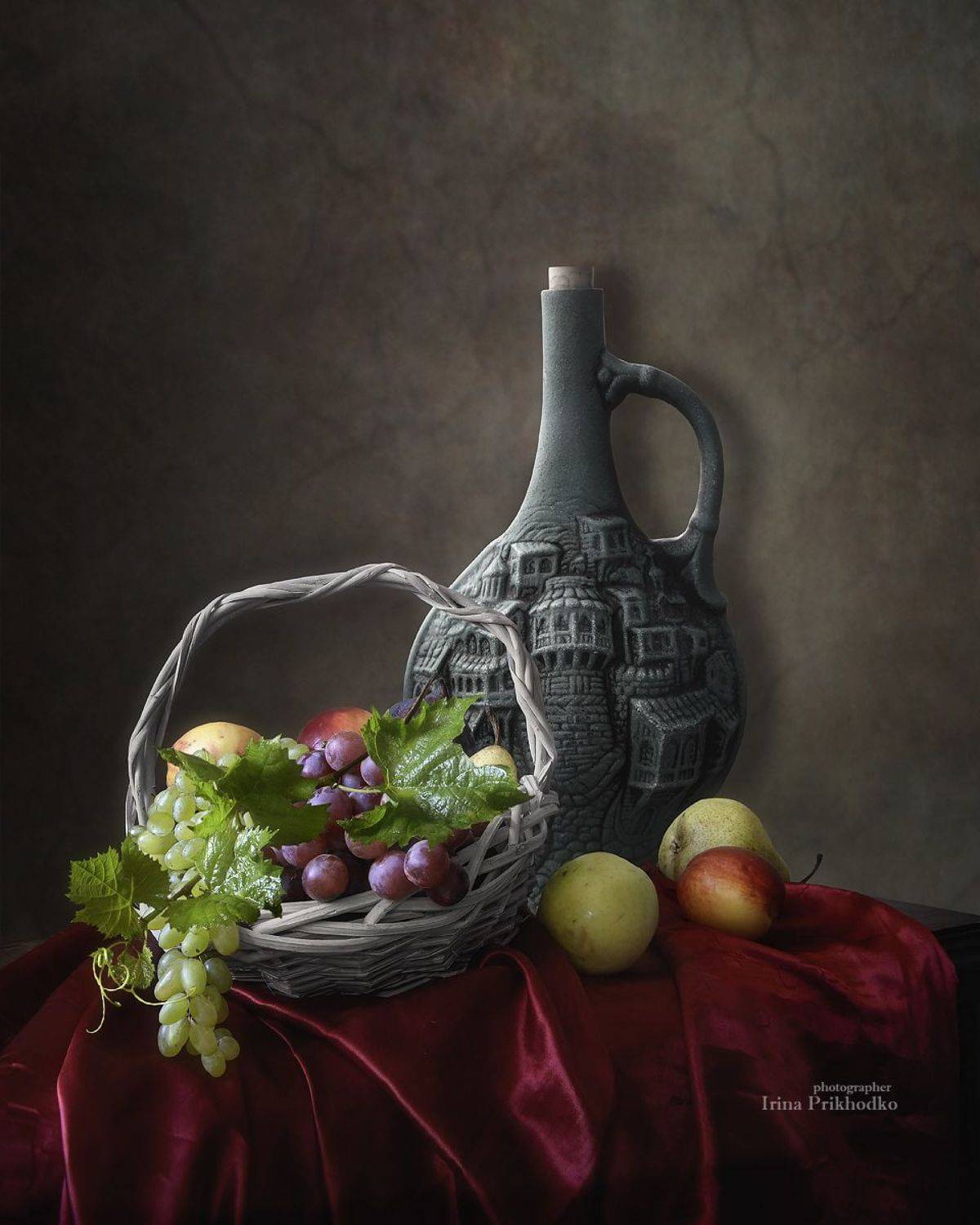 натюрморт, фрукты, вино, винтажный, фотокартина, Приходько Ирина