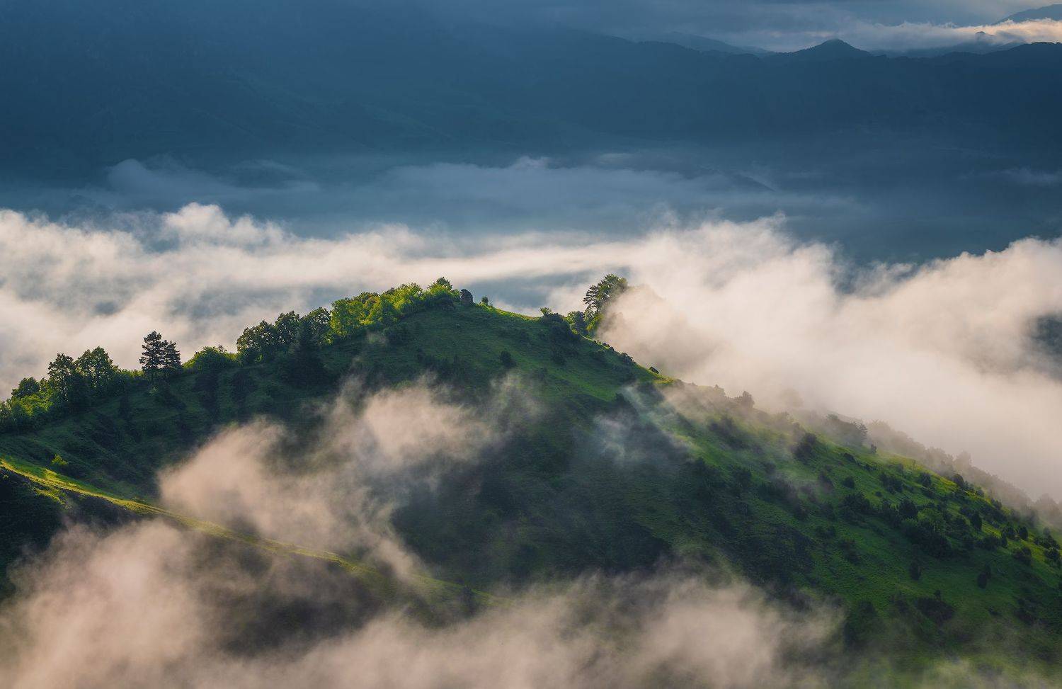 кавказ, туман, пейзаж, природа, горы, Левыкин Виталий