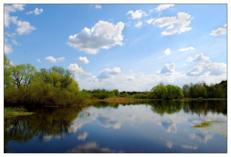 пейзаж, лето, река, облака, май Один день в мае... фото превью