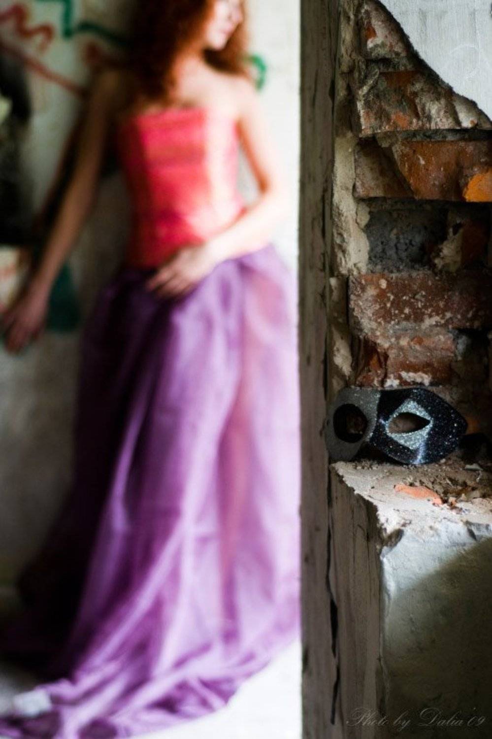 маска, девушка, развалины, Dalia