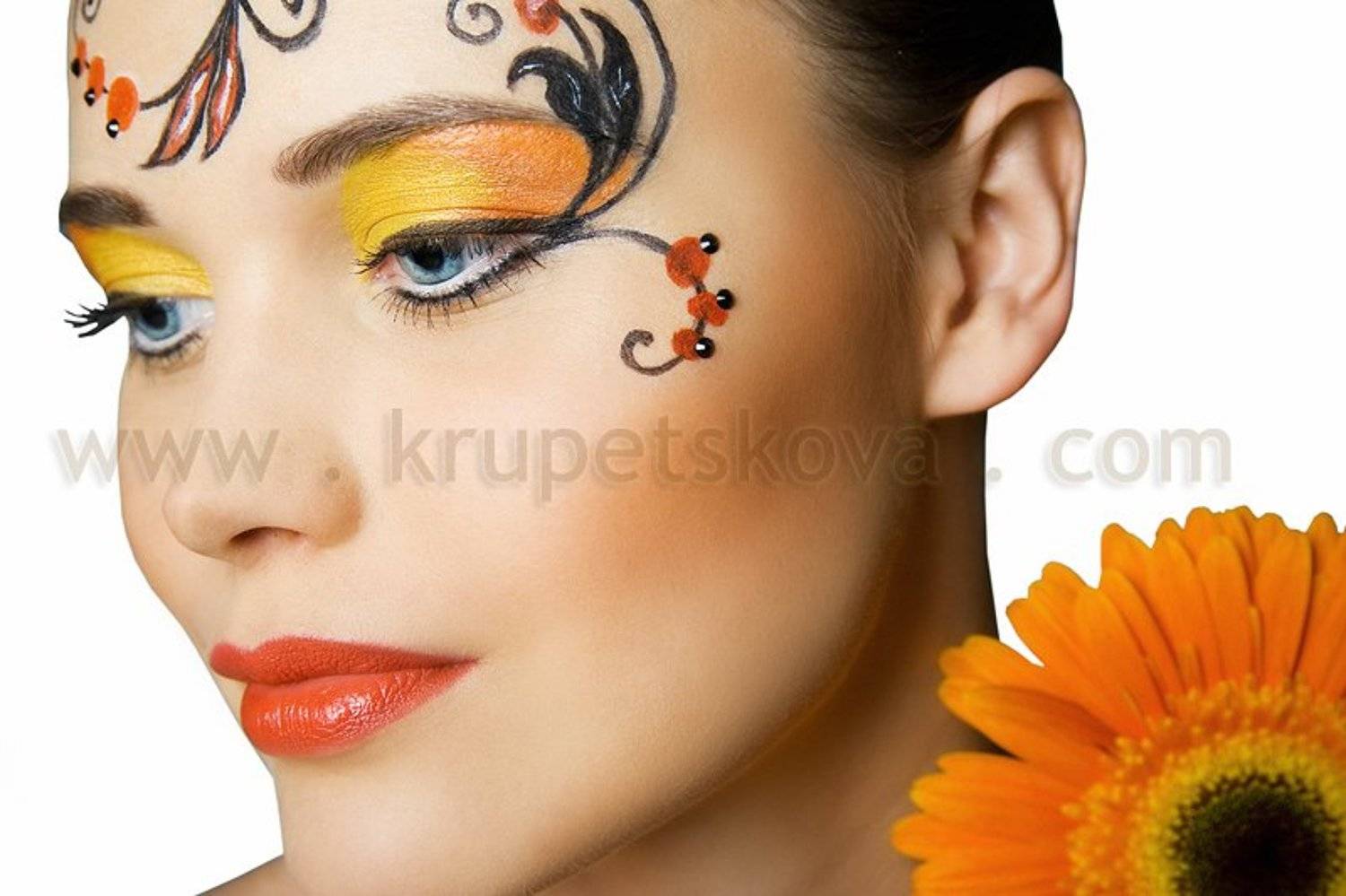 хохломская, роспись, face-art, девушка, лицо, Крупецкова Алена