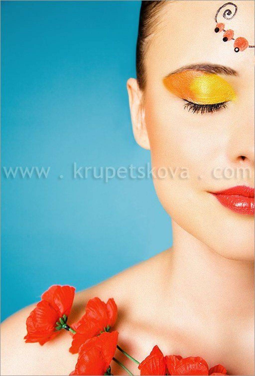 хохломская, роспись, face-art, девушка, лицо, Крупецкова Алена